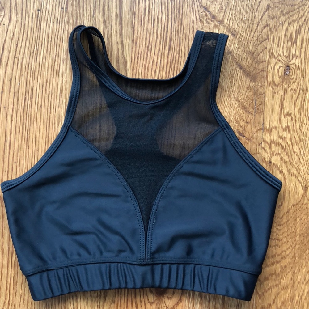Plunging Mesh Sports Bra